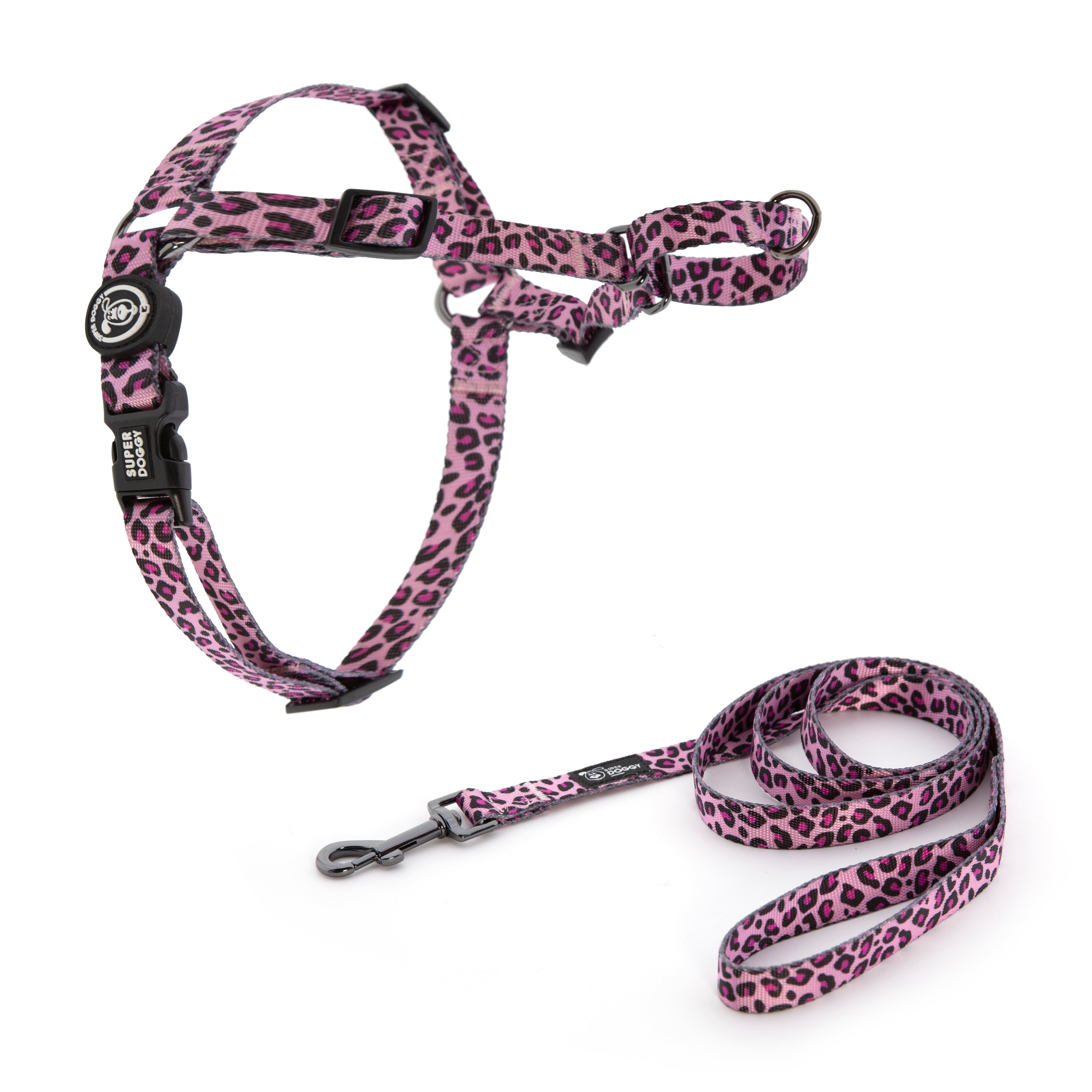Arnés Antitirones Perro Pink Leopard | Incluye Correa