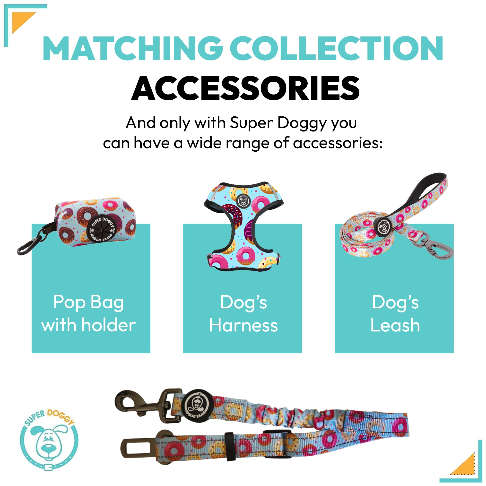 Correa Perro para Coche | Ajustable y Diseño Donuts