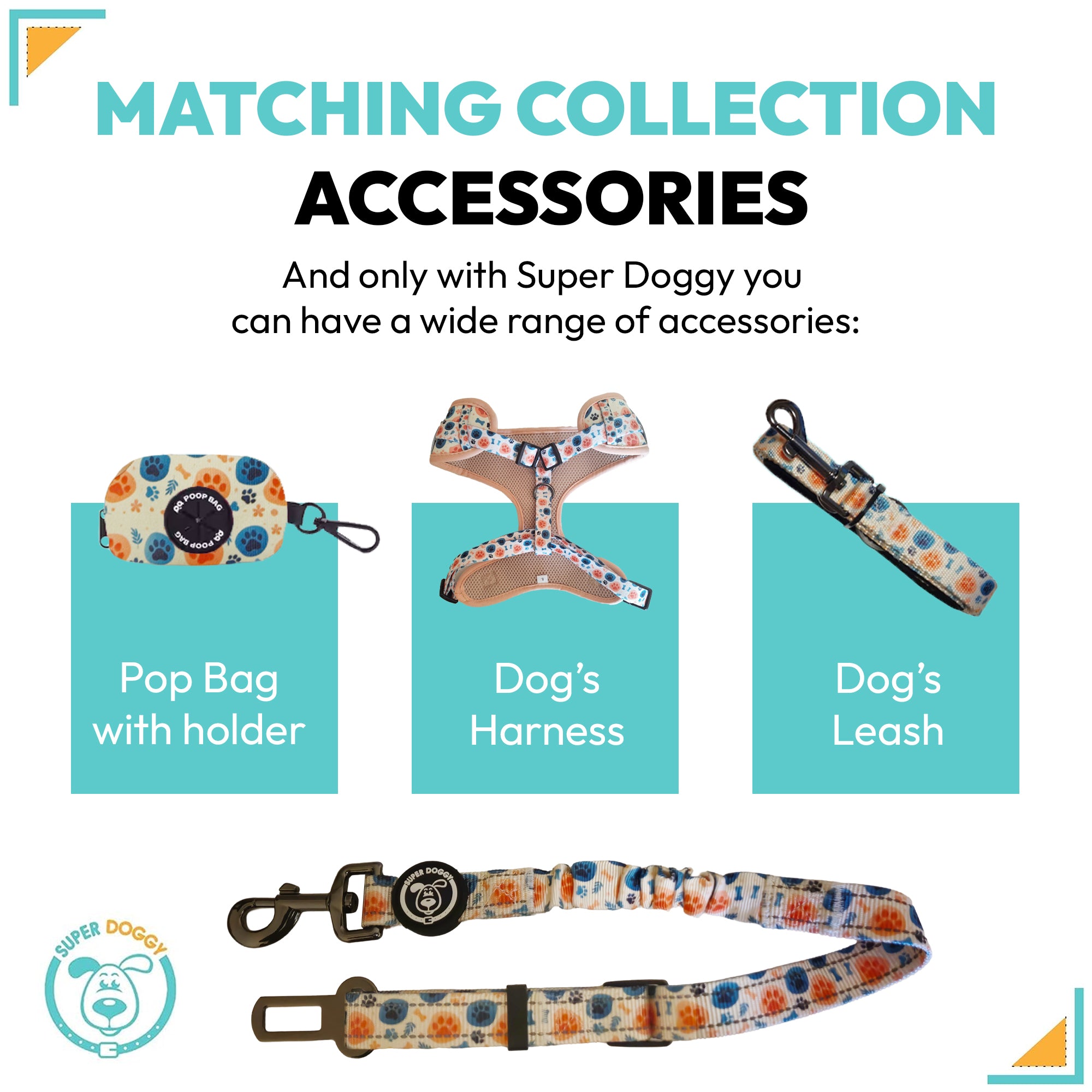 Cinturón Seguridad Perro | Diseño Huesos y Huellas