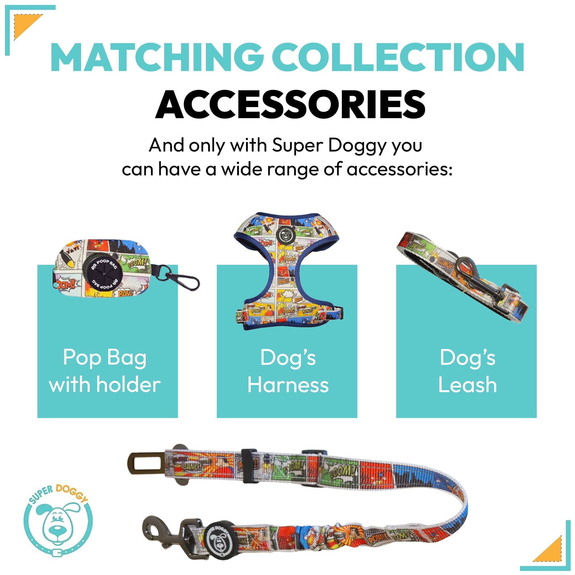 Arnés para Coche Perro | Diseño Cómic Ajustable