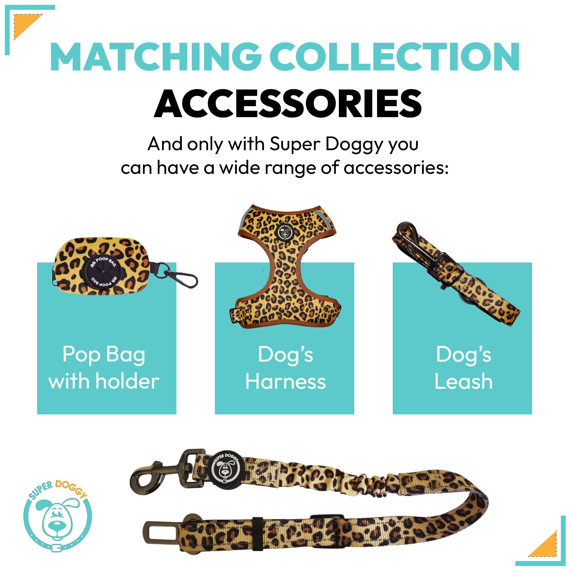 Cinturón de Seguridad para Perros | Estilo Leopardo