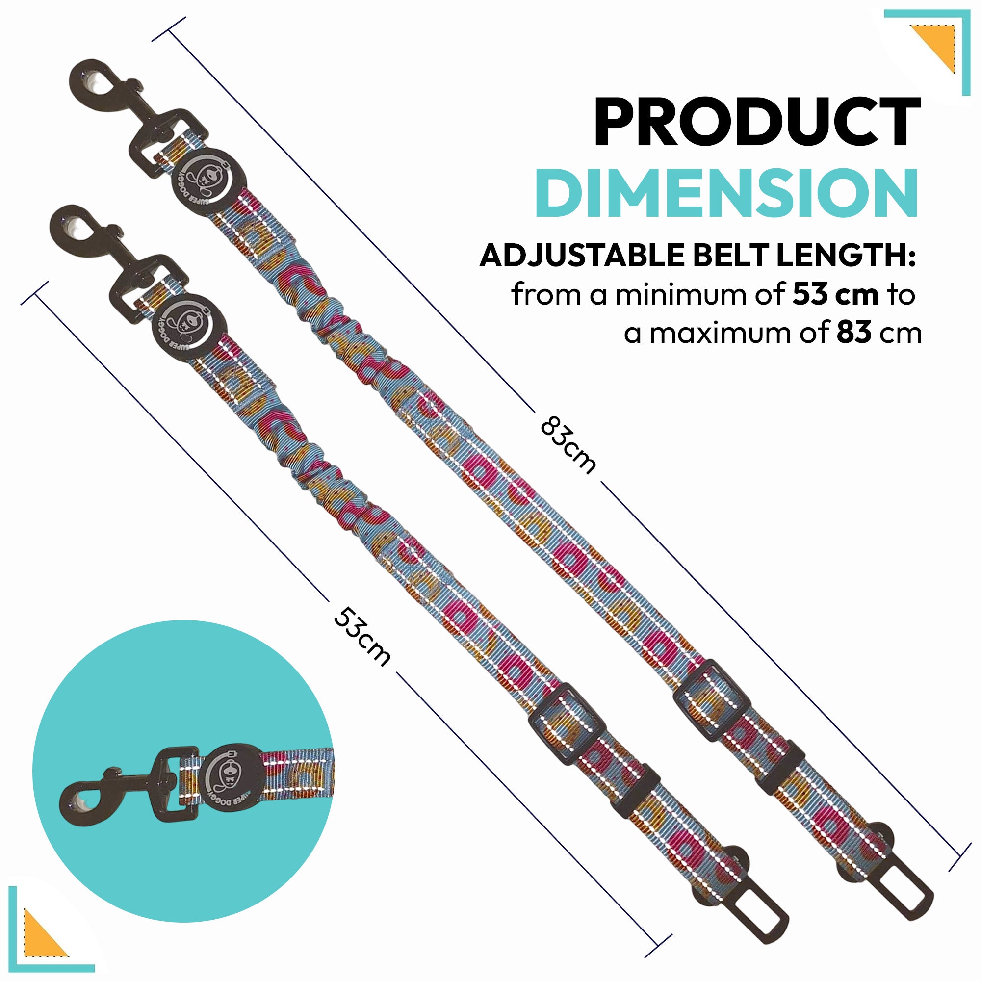 Correa Perro para Coche | Ajustable y Diseño Donuts