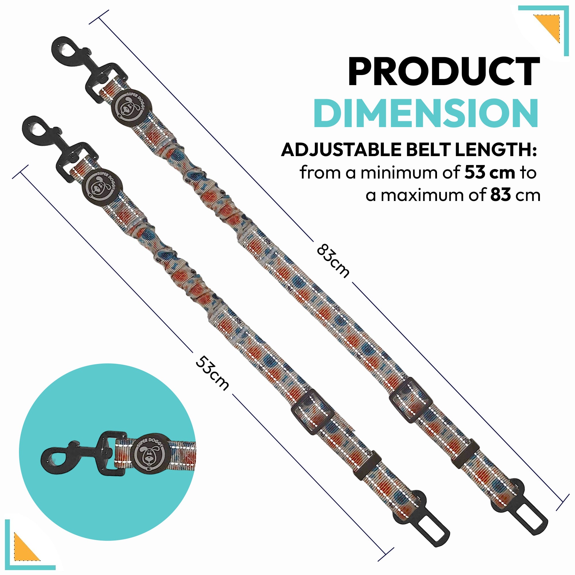 Cinturón Seguridad Perro | Diseño Huesos y Huellas