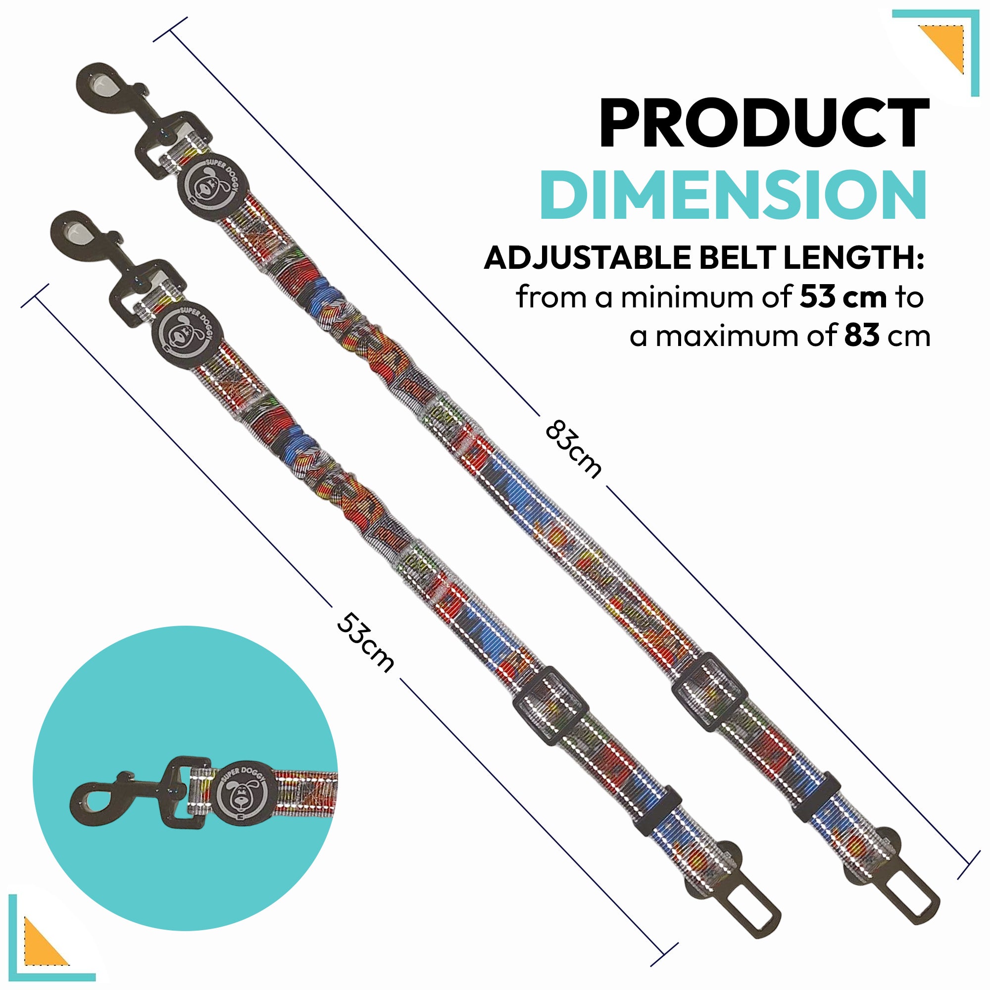 Arnés para Coche Perro | Diseño Cómic Ajustable