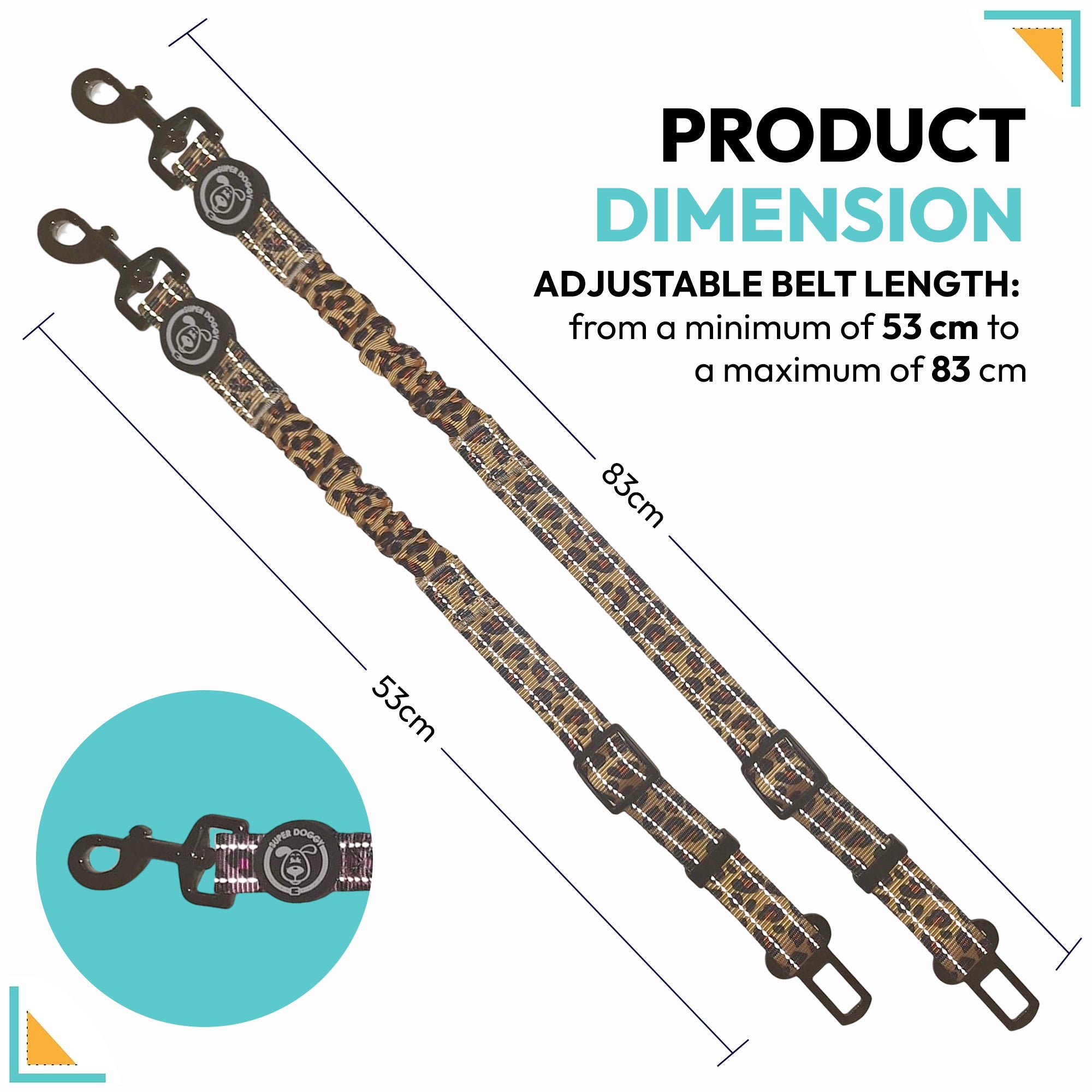 Cinturón de Seguridad para Perros | Estilo Leopardo