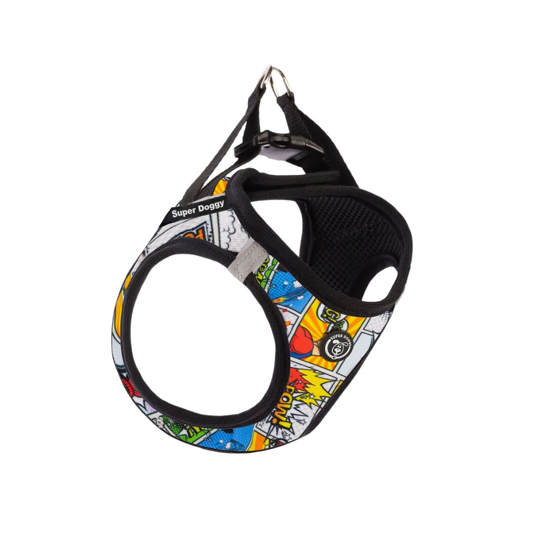 arnes, perro, body, comic, superheroe, arneses, personalizado, perros, gatos, gato, accesorios, paseos, perro, super doggy