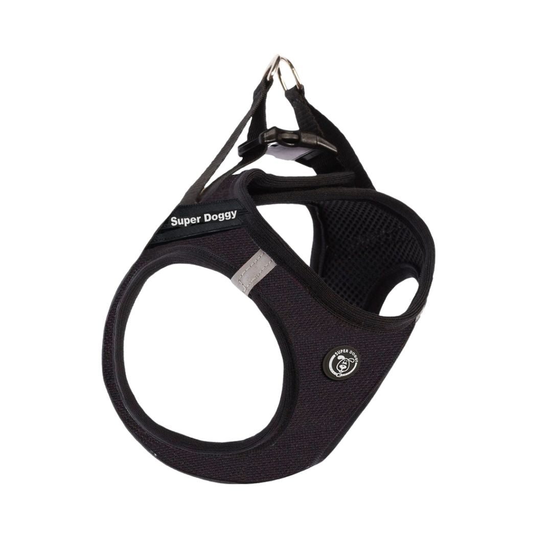 arnes, perro, body, negro, black, arneses, personalizado, perros, gatos, gato, accesorios, paseos, perro, super doggy