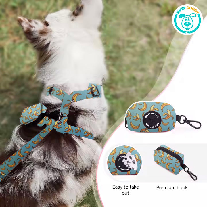 Arnés Ajustable Perro Pequeño | Diseño Blue Bananas