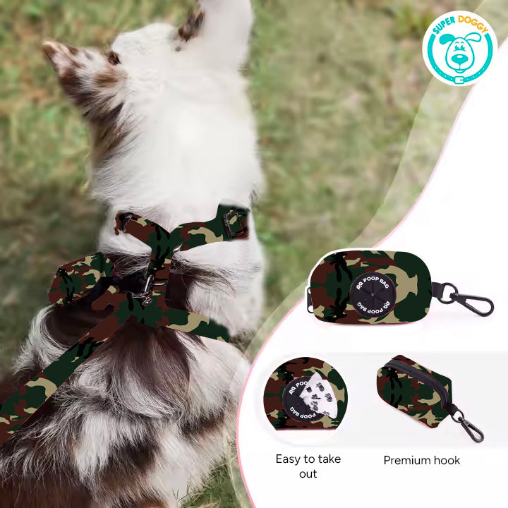 Arnés Transpirable & Portabolsas Perro | Camuflaje Cool