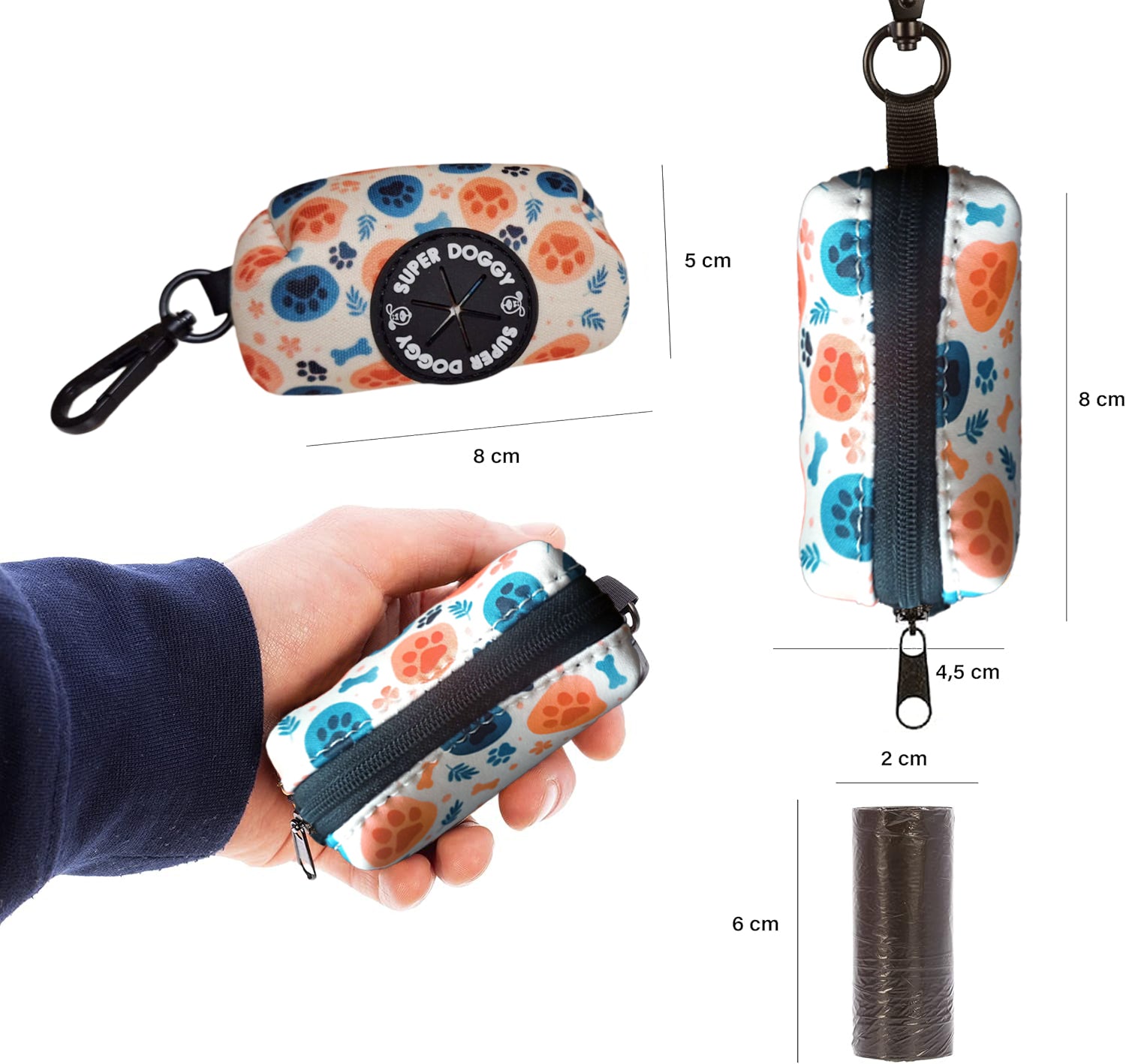 portabolsas, paws, bones, huellas, patas, arnes, personalizado, perros, accesorios, paseos, perro, super doggy