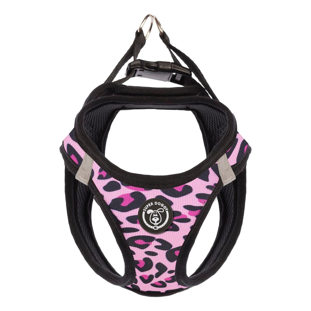arneses, leopardo, rosa, leopard, rosa, body, arnes, personalizado, perros, accesorios, paseos, perro, super doggy