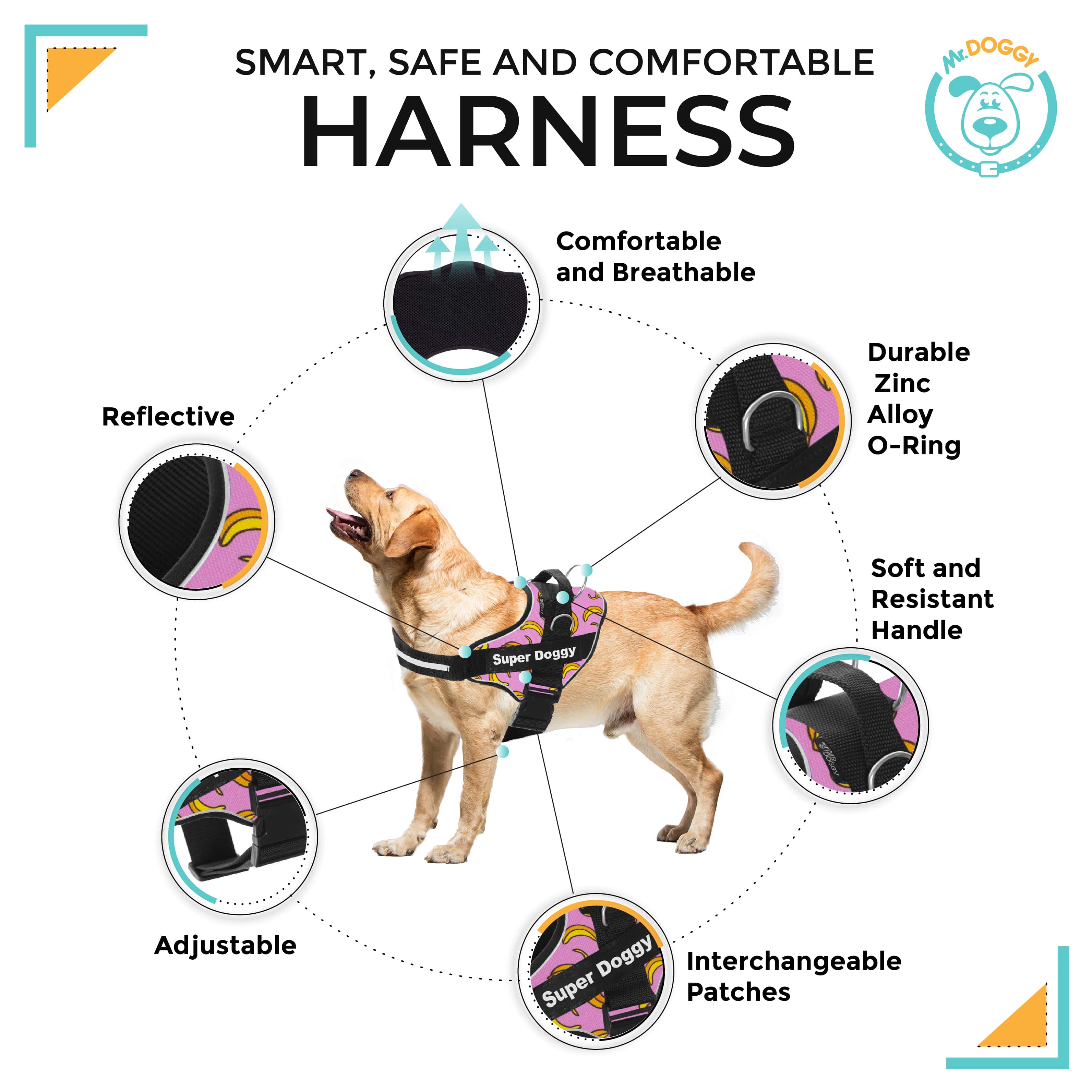 arneses, personalizados, pro, pink, bananas, rosa, rosado, arnes, personalizado, perros, gatos, gato, accesorios, paseos, perro, super doggy