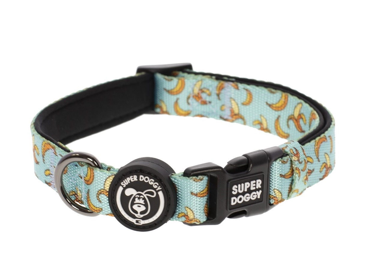collar, blue bananas, arnes, personalizado, perros, accesorios, paseos, perro, super doggy