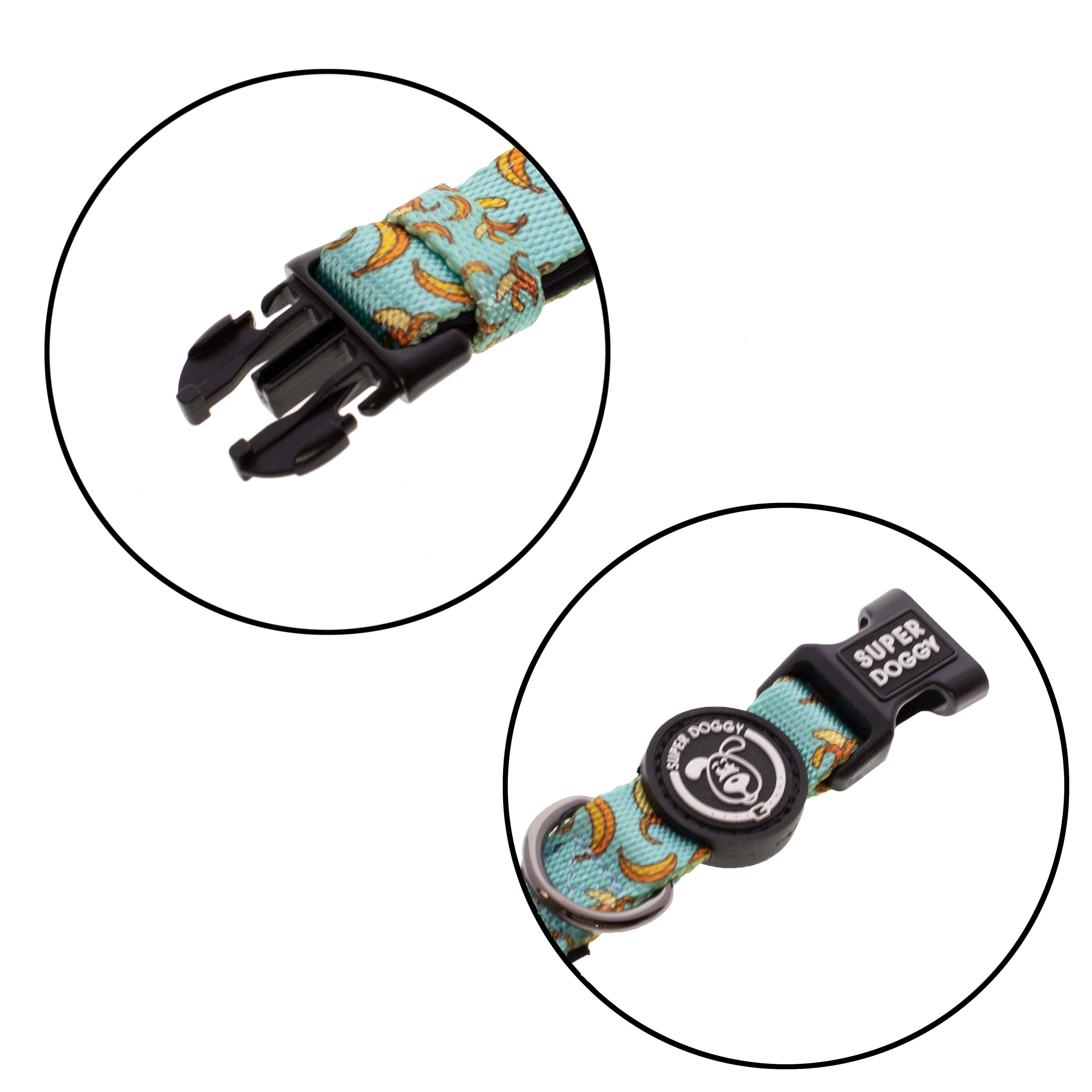 collar, blue bananas, arnes, personalizado, perros, accesorios, paseos, perro, super doggy