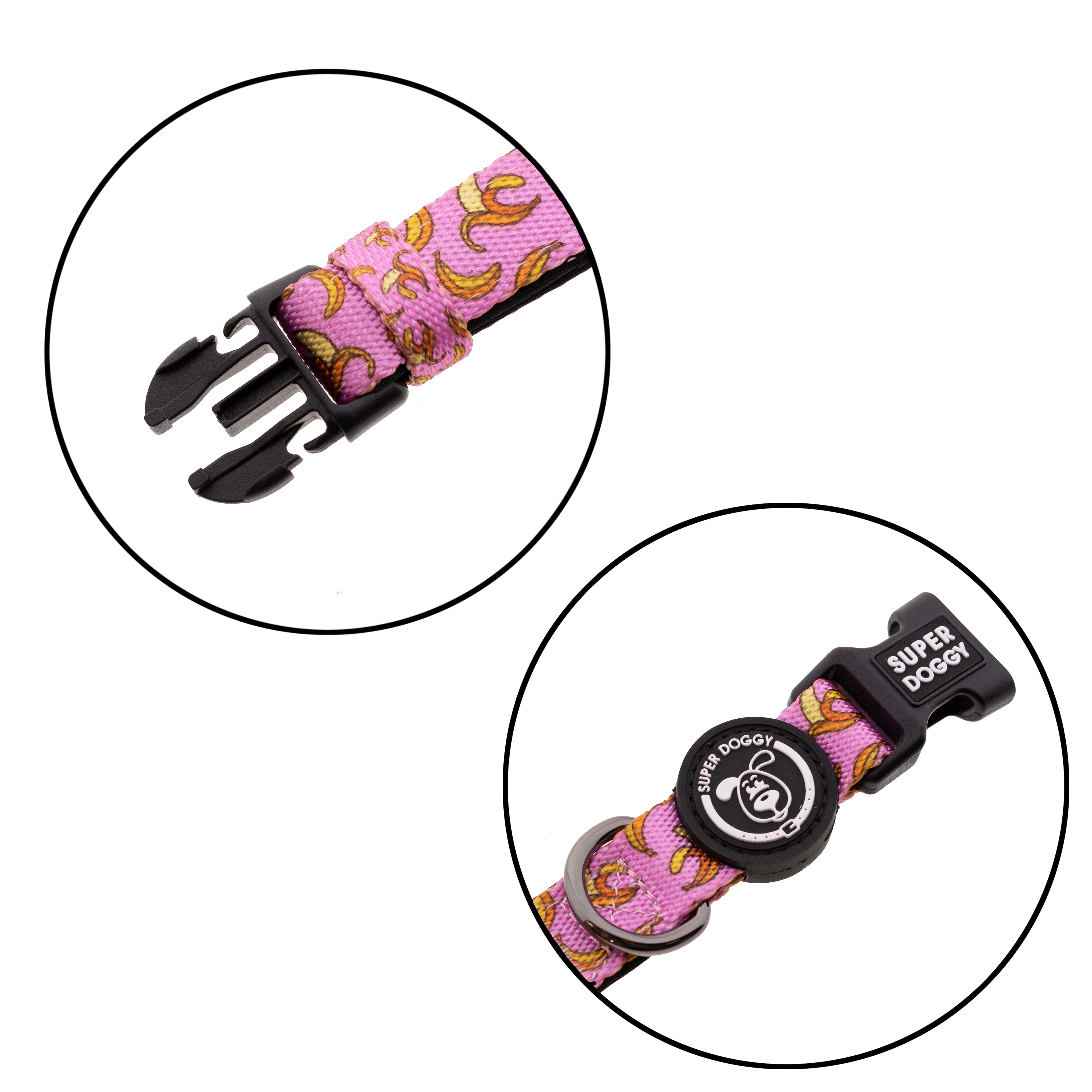 collar, collares, pink, bananas, rosado, arnes, personalizado, perros, accesorios, paseos, perro, super doggy