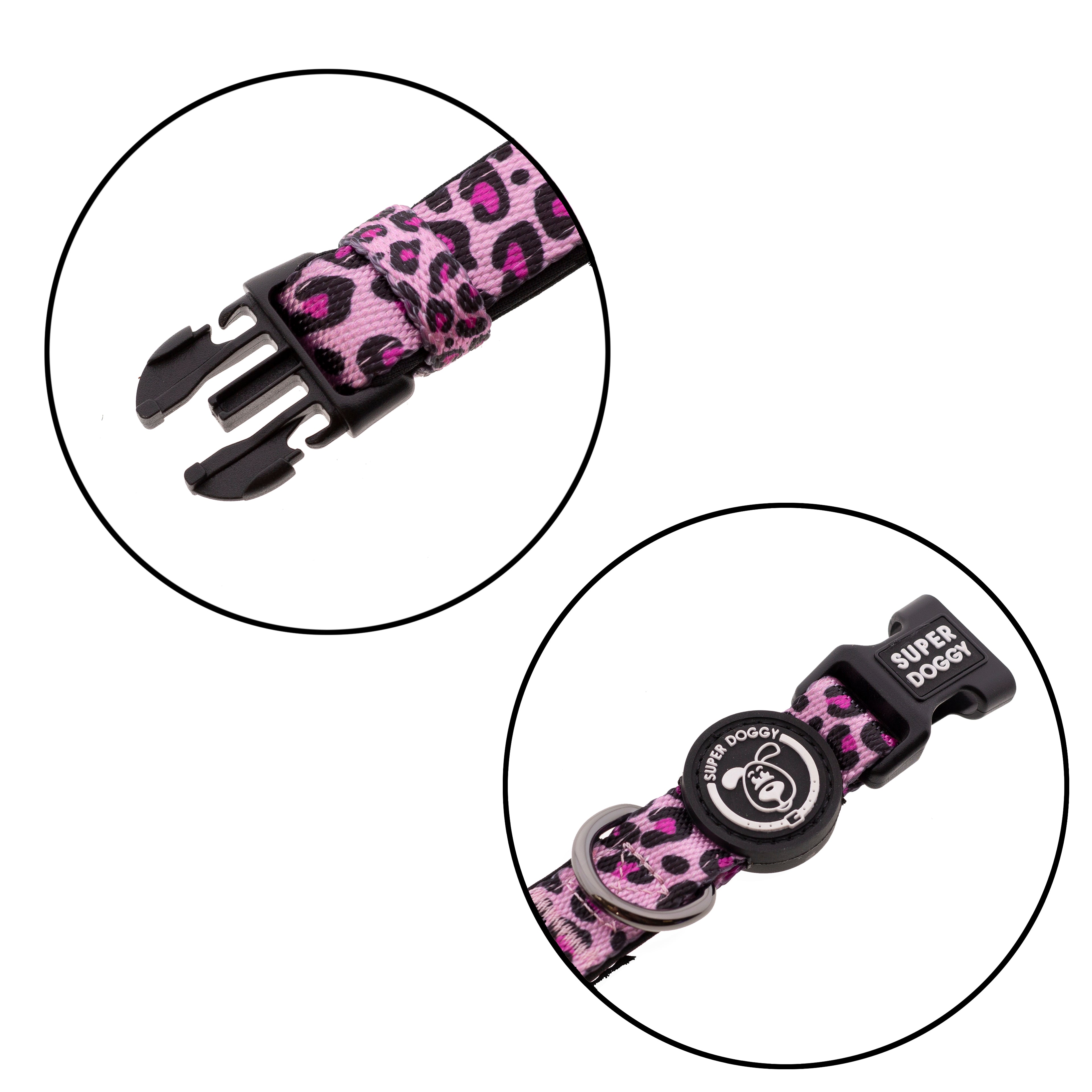 collar, leopardo, rosa, pink, leopard, arnes, personalizado, perros, accesorios, paseos, perro, super doggy