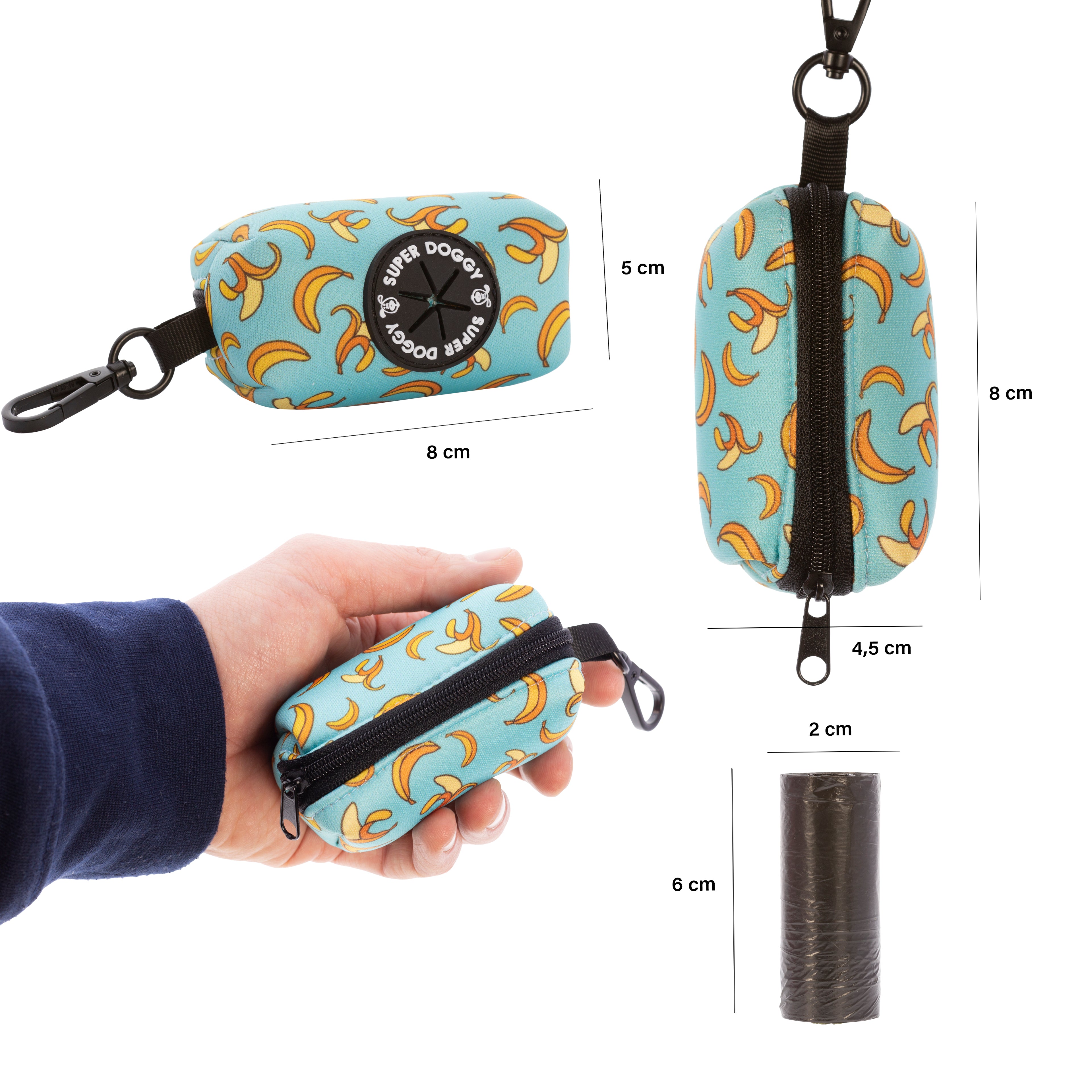 portabolsas, blue, bananas, arnes, personalizado, perros, accesorios, paseos, perro, super doggy