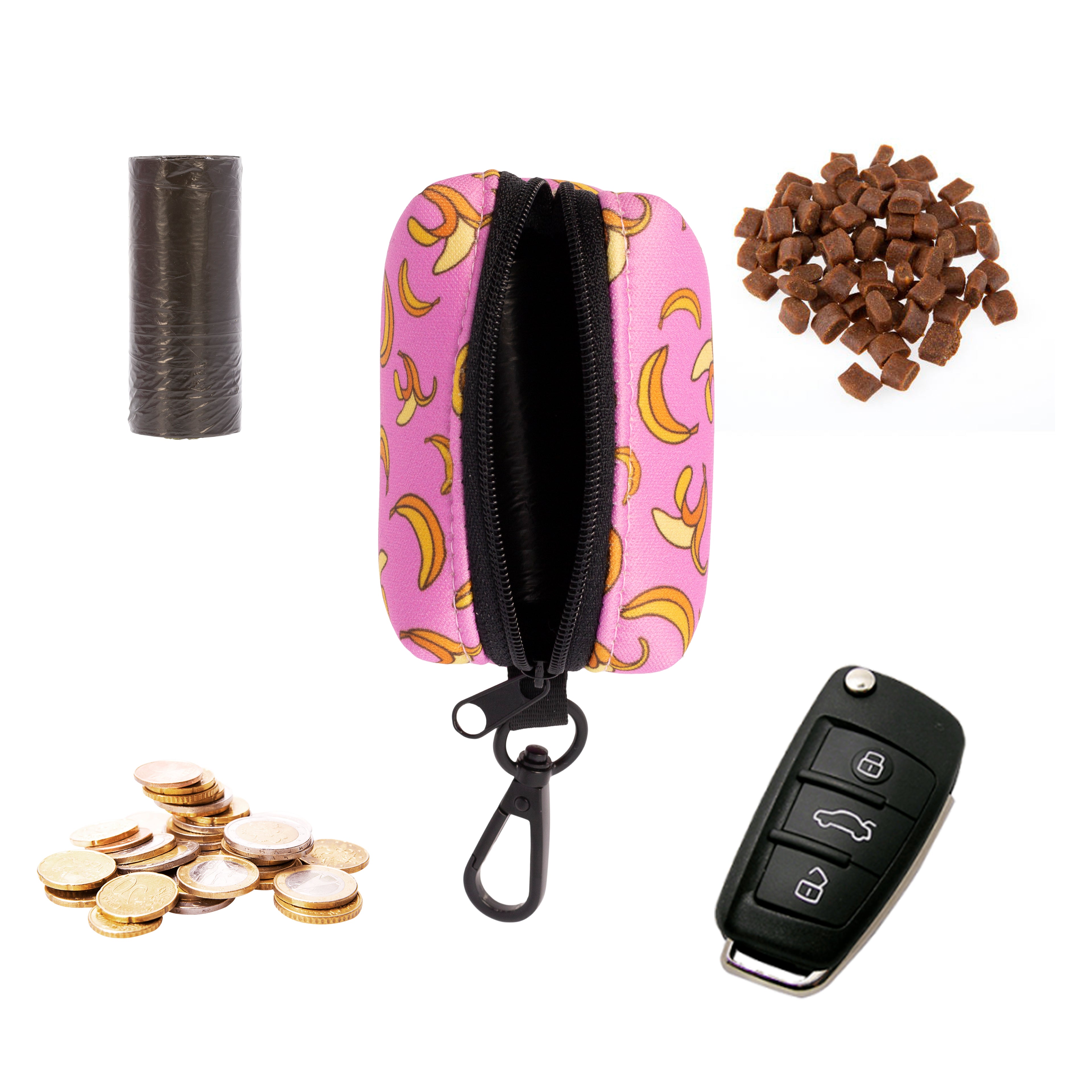 portabolsas, pink, bananas, rosado, arnes, personalizado, perros, accesorios, paseos, perro, super doggy