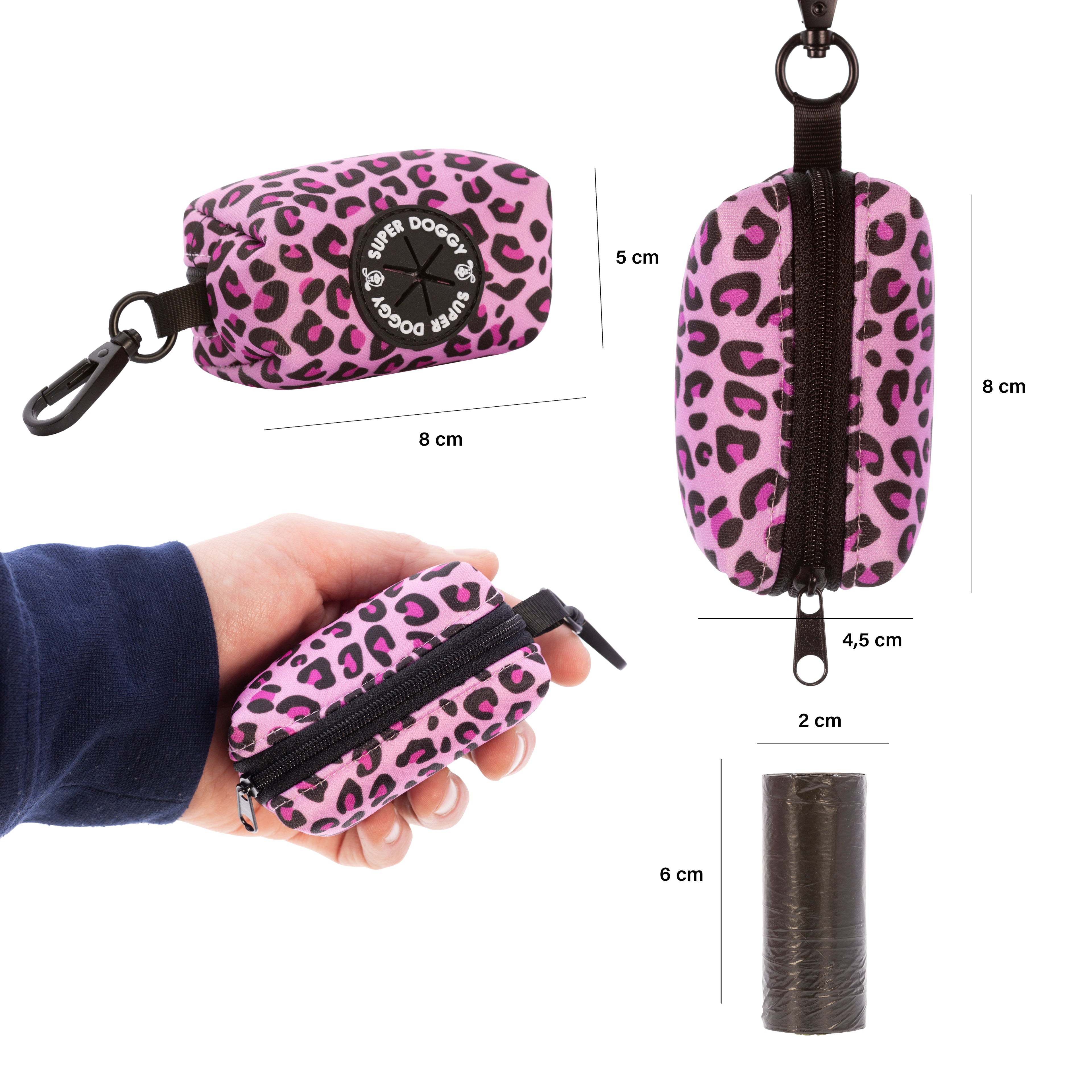 portabolsas, pink, leopard, rosado, arnes, personalizado, perros, accesorios, paseos, perro, super doggy