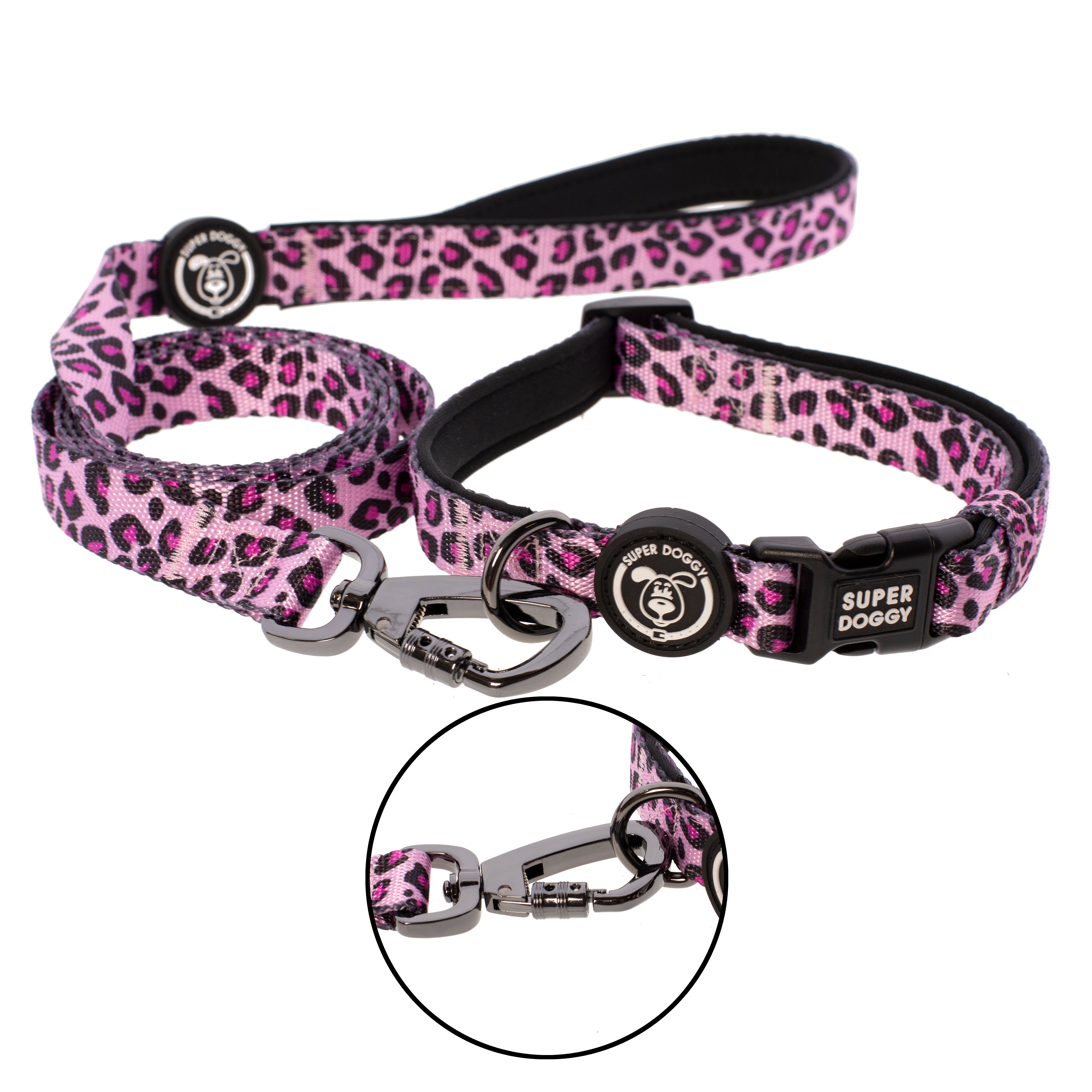 set, pack, packs, collar, correa, leopardo, rosa, pink, leopard, arnes, personalizado, perros, accesorios, paseos, perro, super doggy