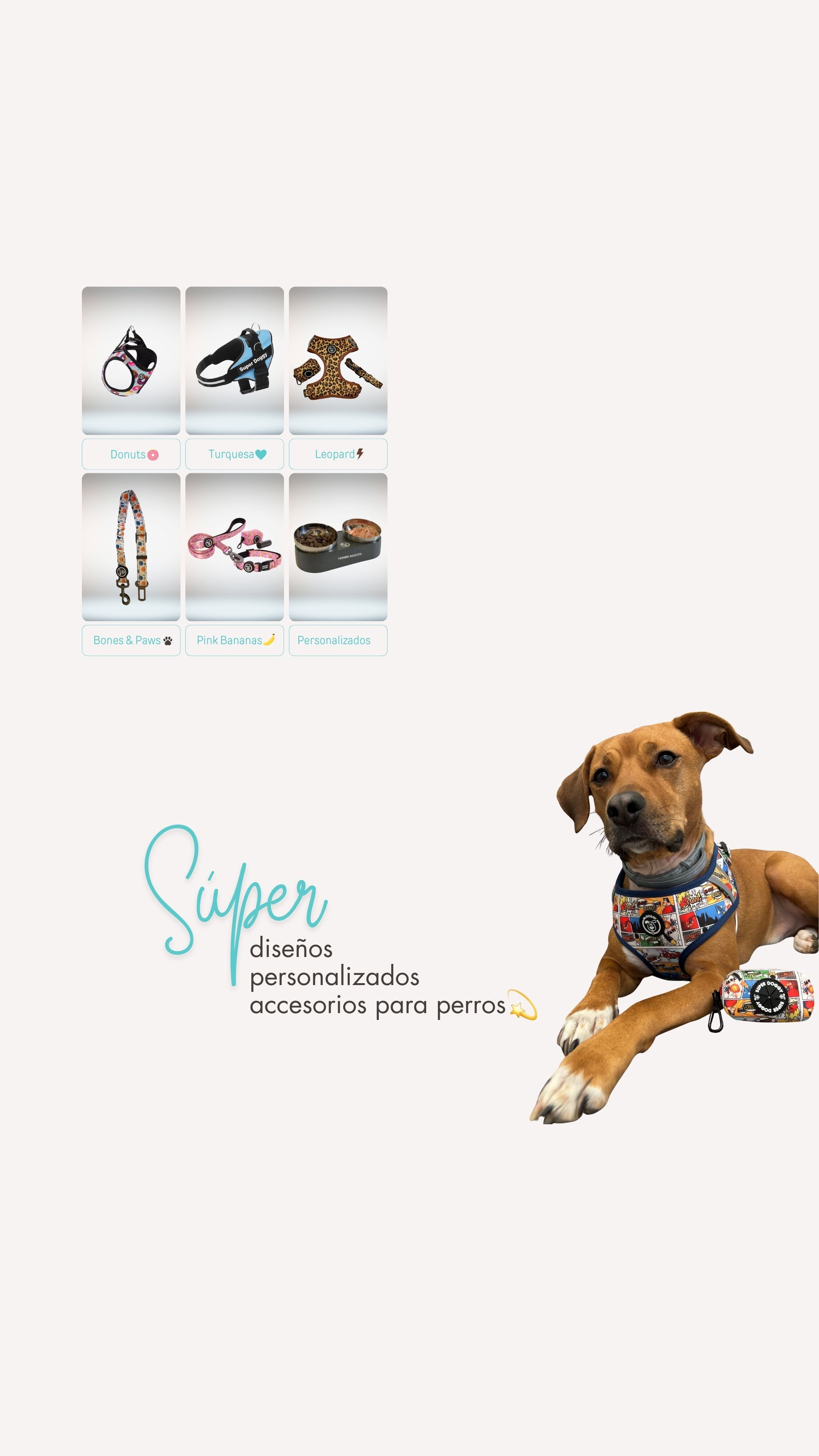 Encuentra los accesorios para tu perro, con los diseños más bonitos y la mayor calidad hecha en España en Super Doggy