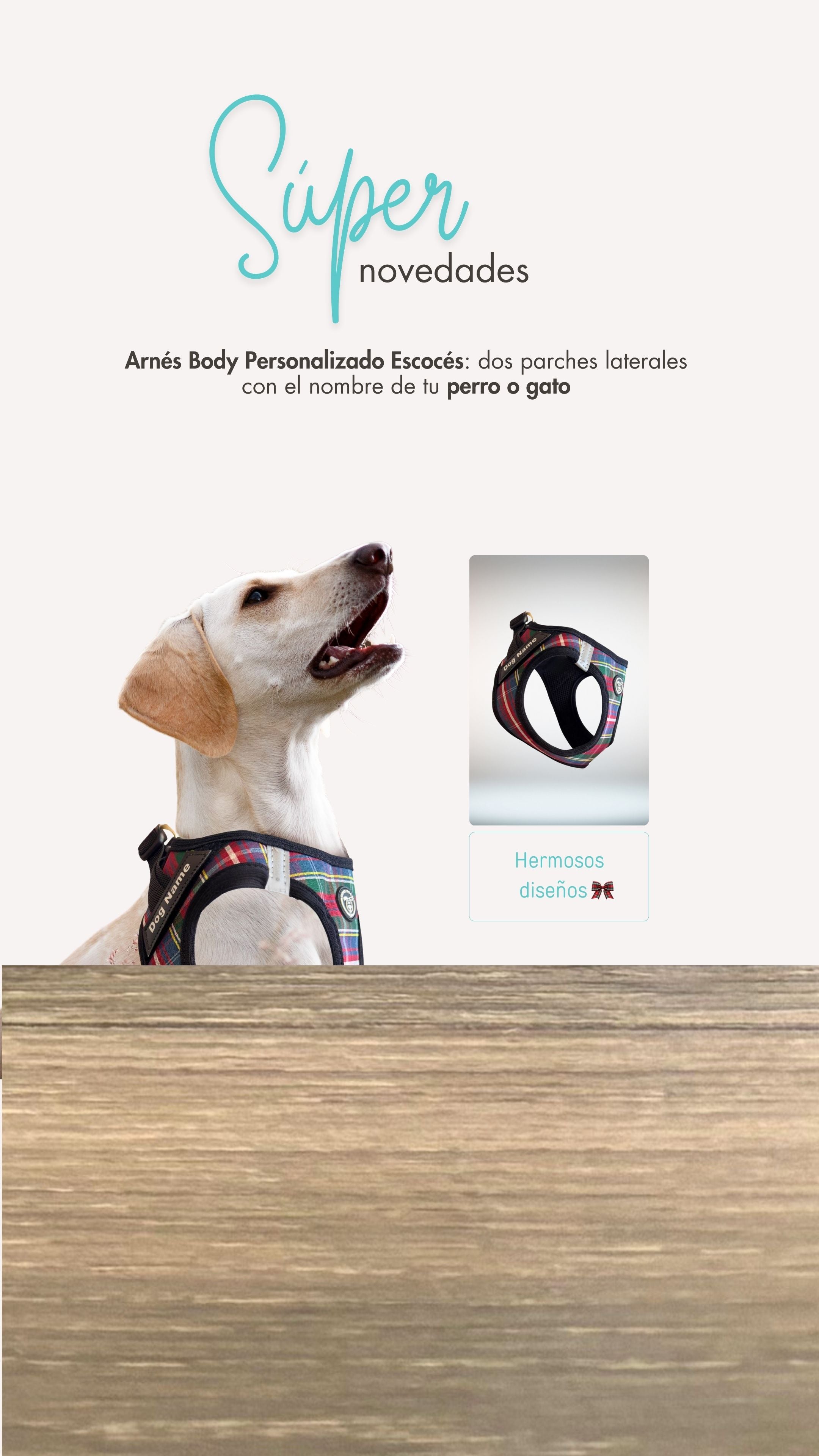 Arnés Body Personalizado Escocés. Súper novedad en Super Doggy