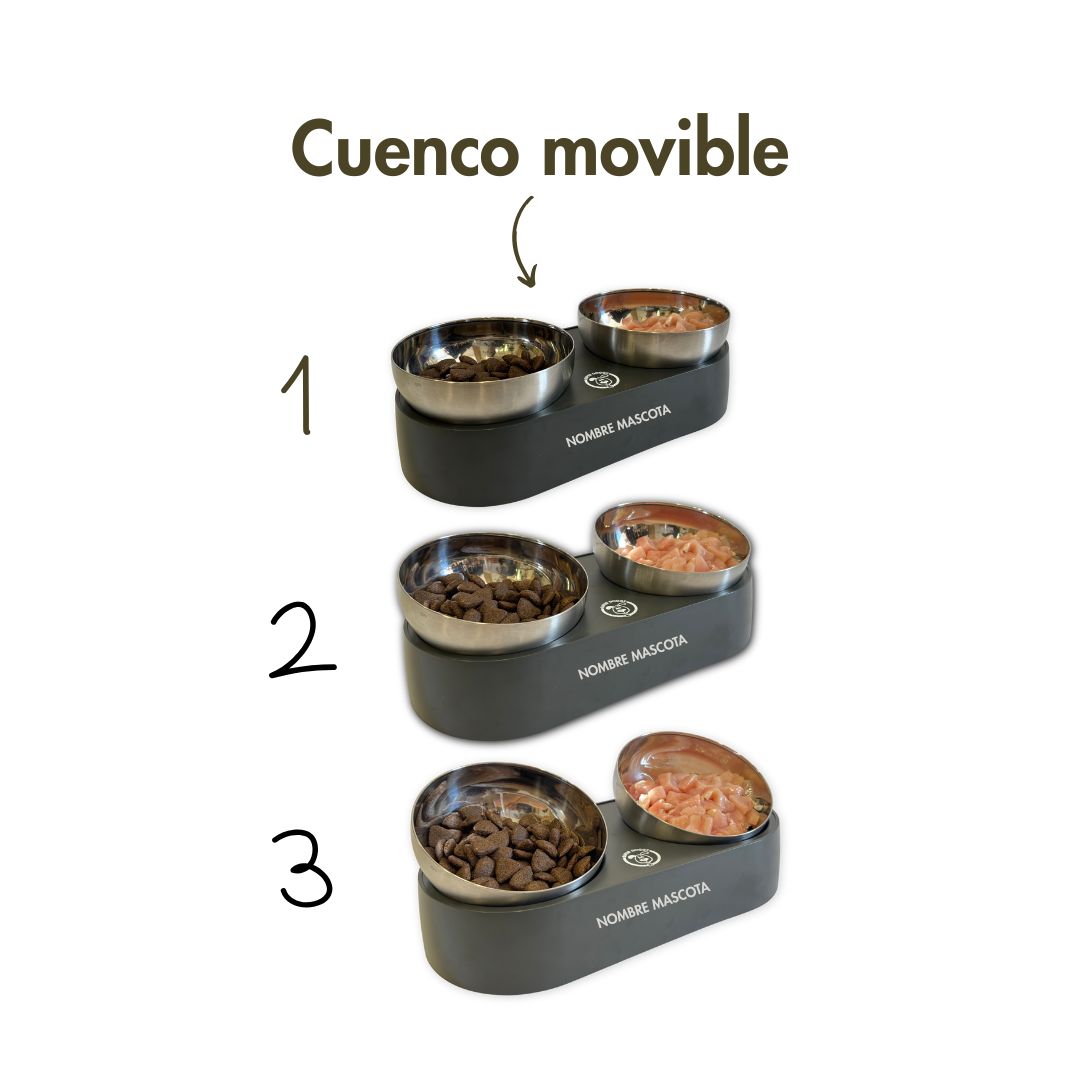 Base antideslizante del comedero SUPER DOGGY, evita derrames durante la alimentación, apto para perros y gatos activos