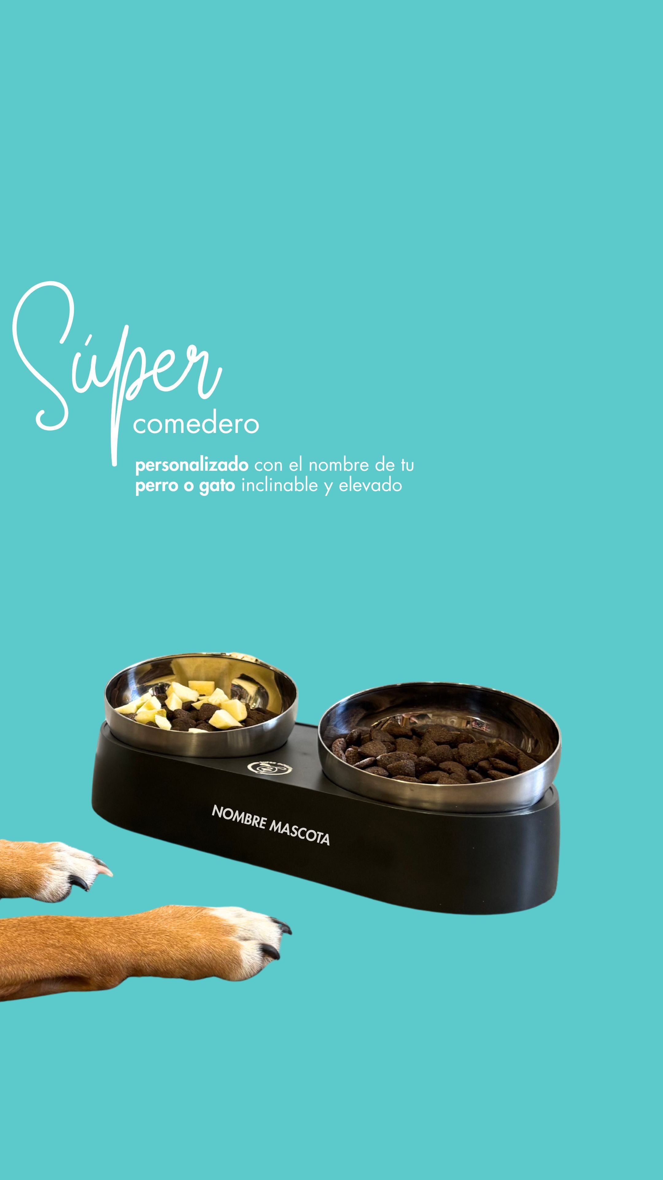 Compra este súper comedero para tu perro o gato, personalizado con su nombre, en superdoggy.es