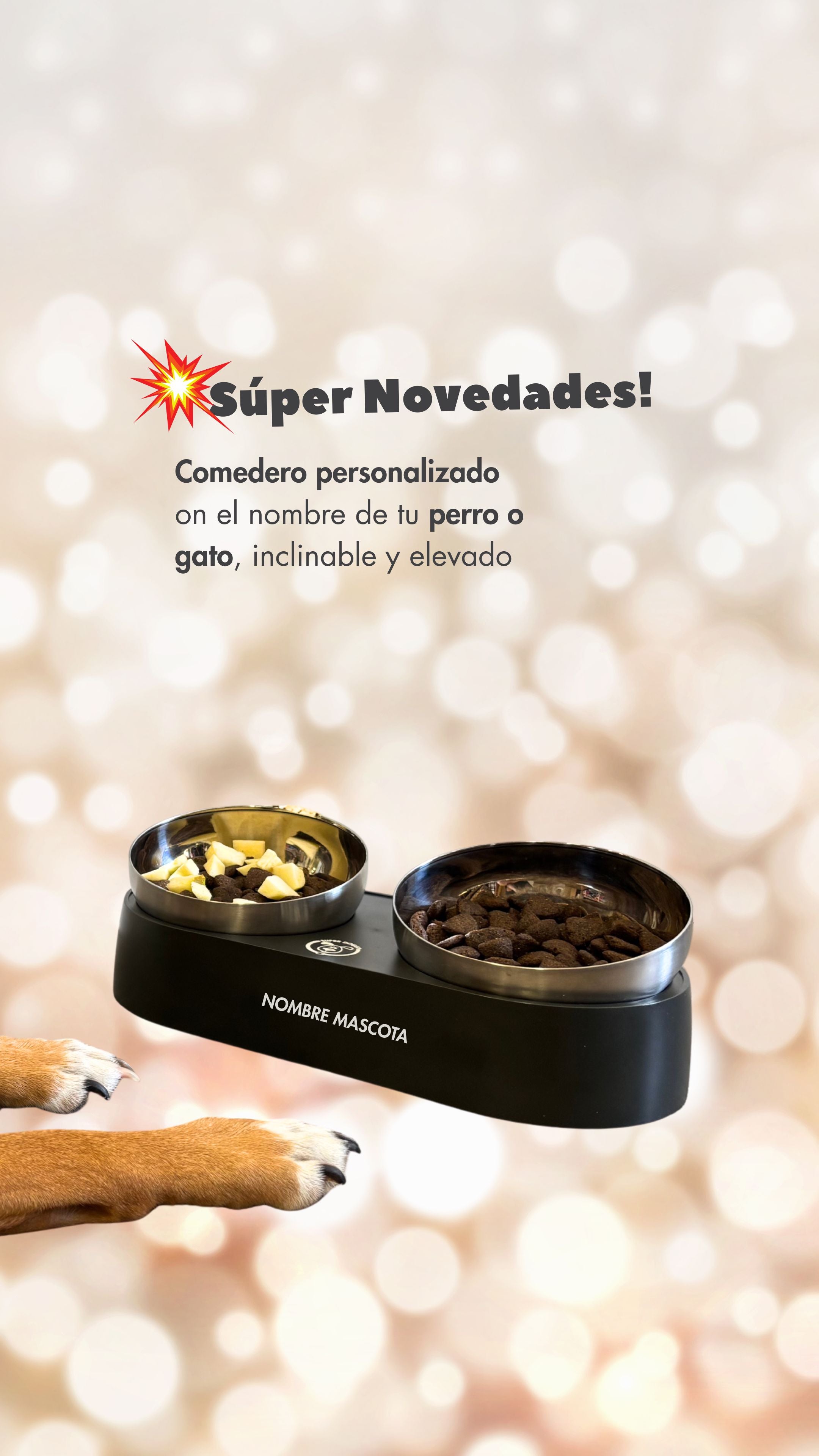 Compra este súper comedero para tu perro o gato, personalizado con su nombre, en superdoggy.es