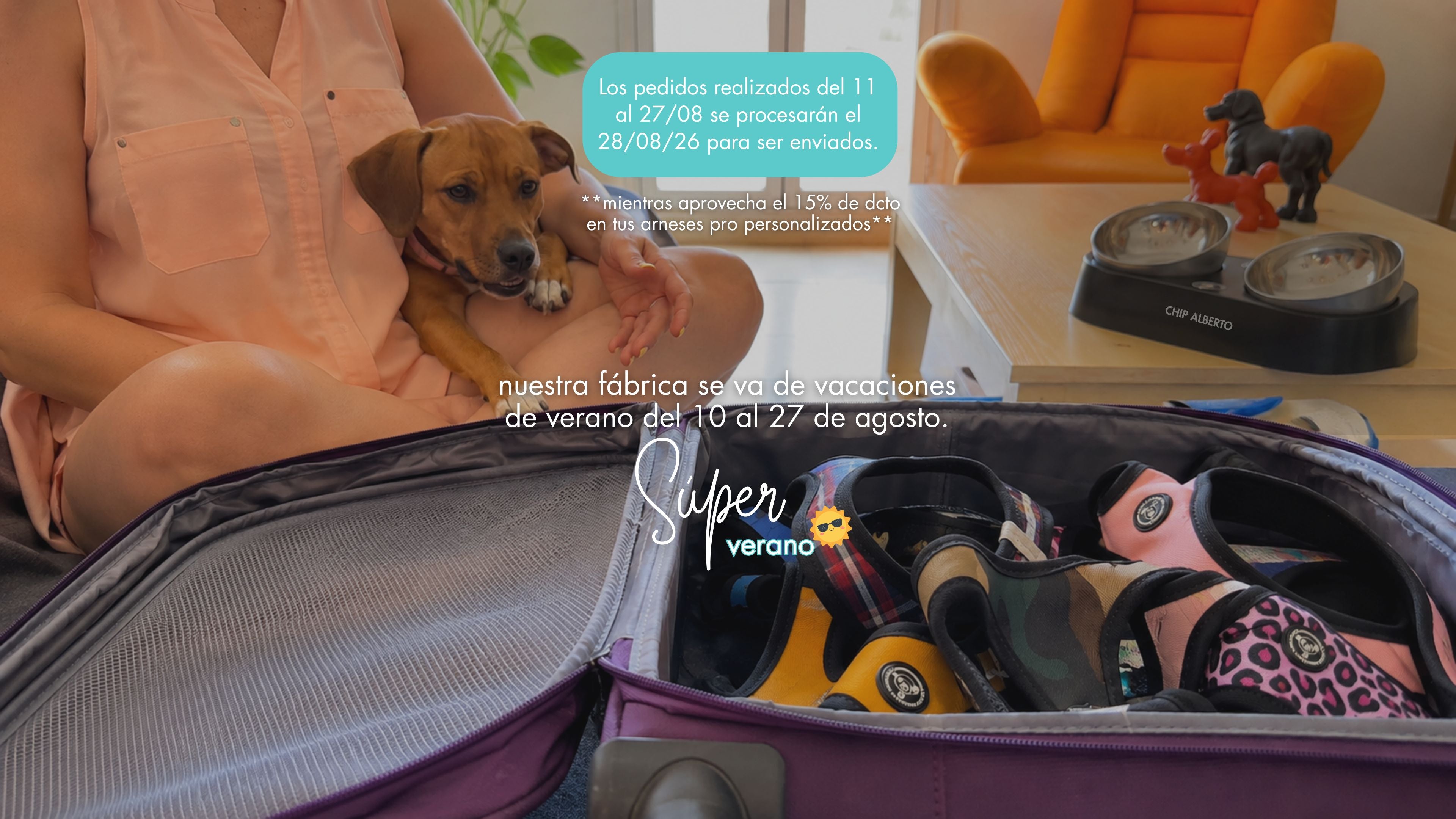 la fábrica que confecciona los más hermosos diseños con la calidad de lo hecho en España de Super Doggy, accesorios y arnés personalizados para perros, anuncia su horario de verano 2026