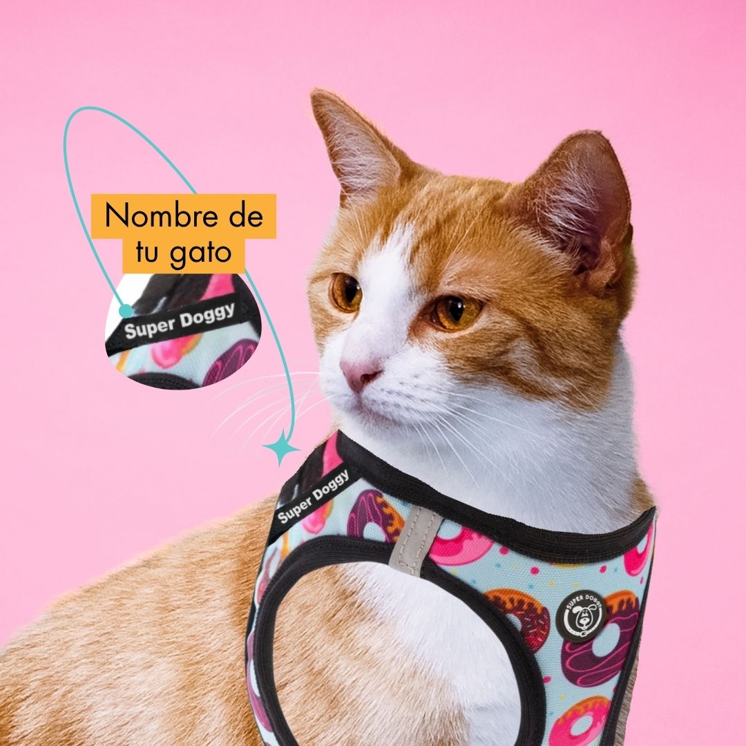 arneses, body, donuts, donas, arnes, personalizado, perros, gatos, gato, accesorios, paseos, perro, super doggy