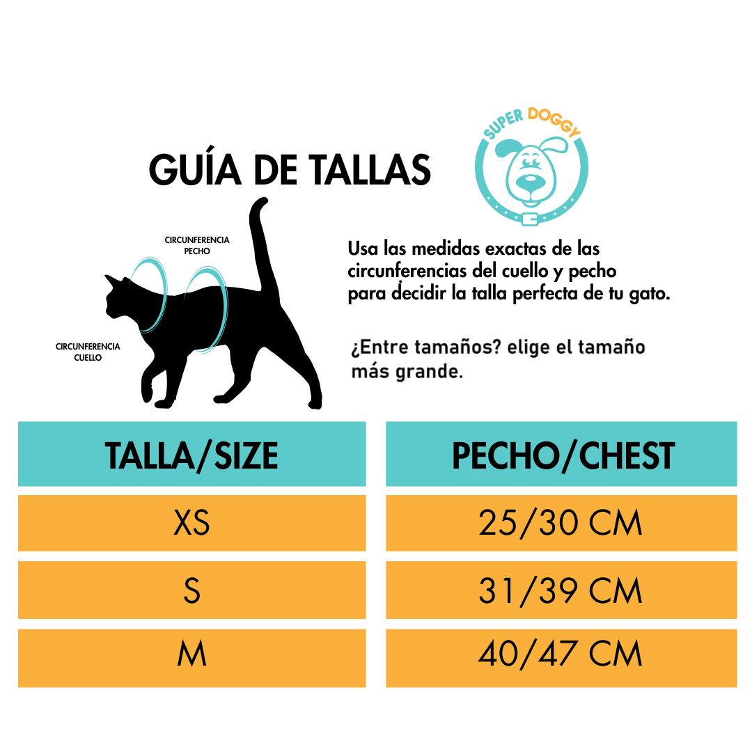 tallas gatos, español, arneses, body, arnes, body, arnes, personalizado, perros, accesorios, paseos, perro, super doggy