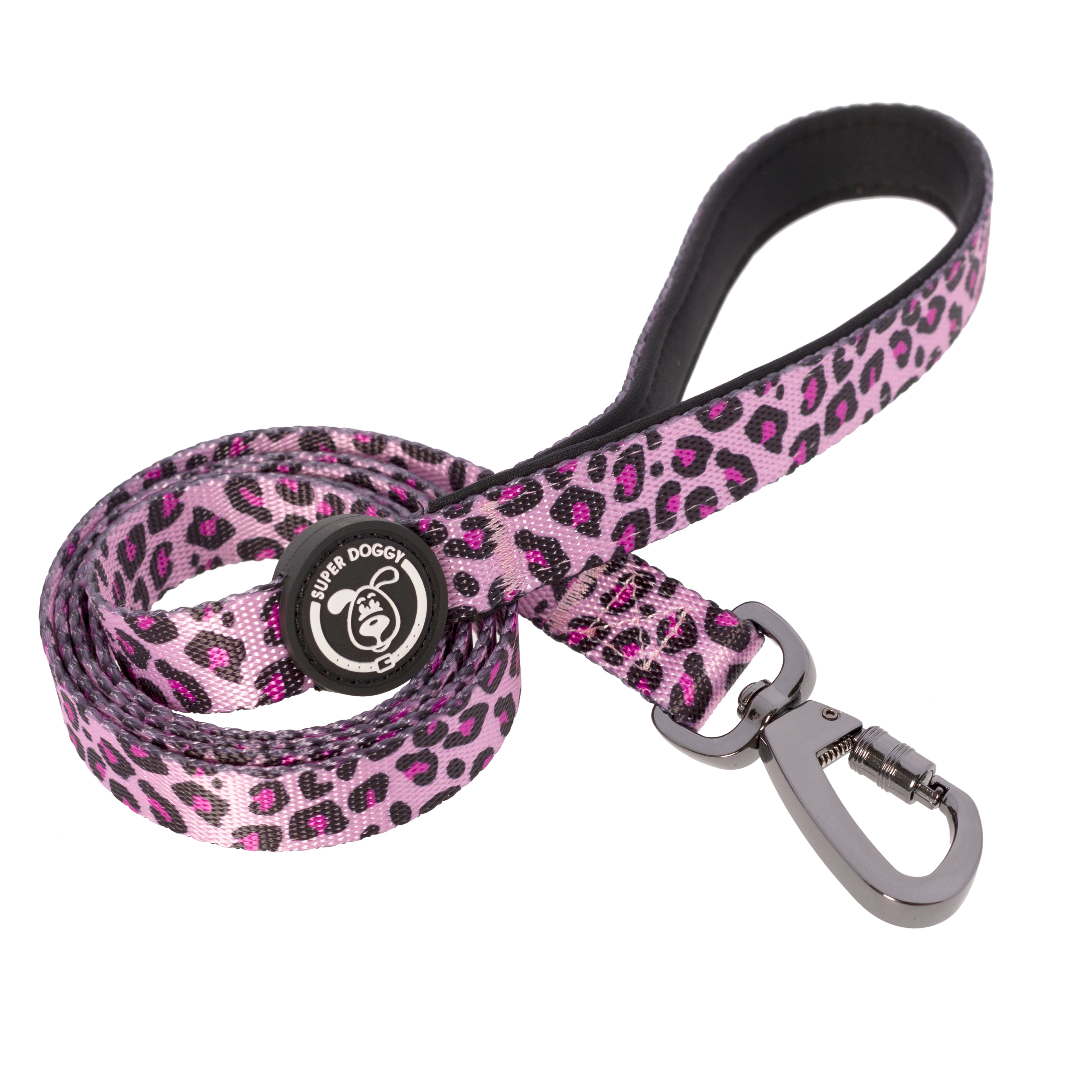 correa, pink, leopard, leopardo, rosado, arnes, personalizado, perros, accesorios, paseos, perro, super doggy